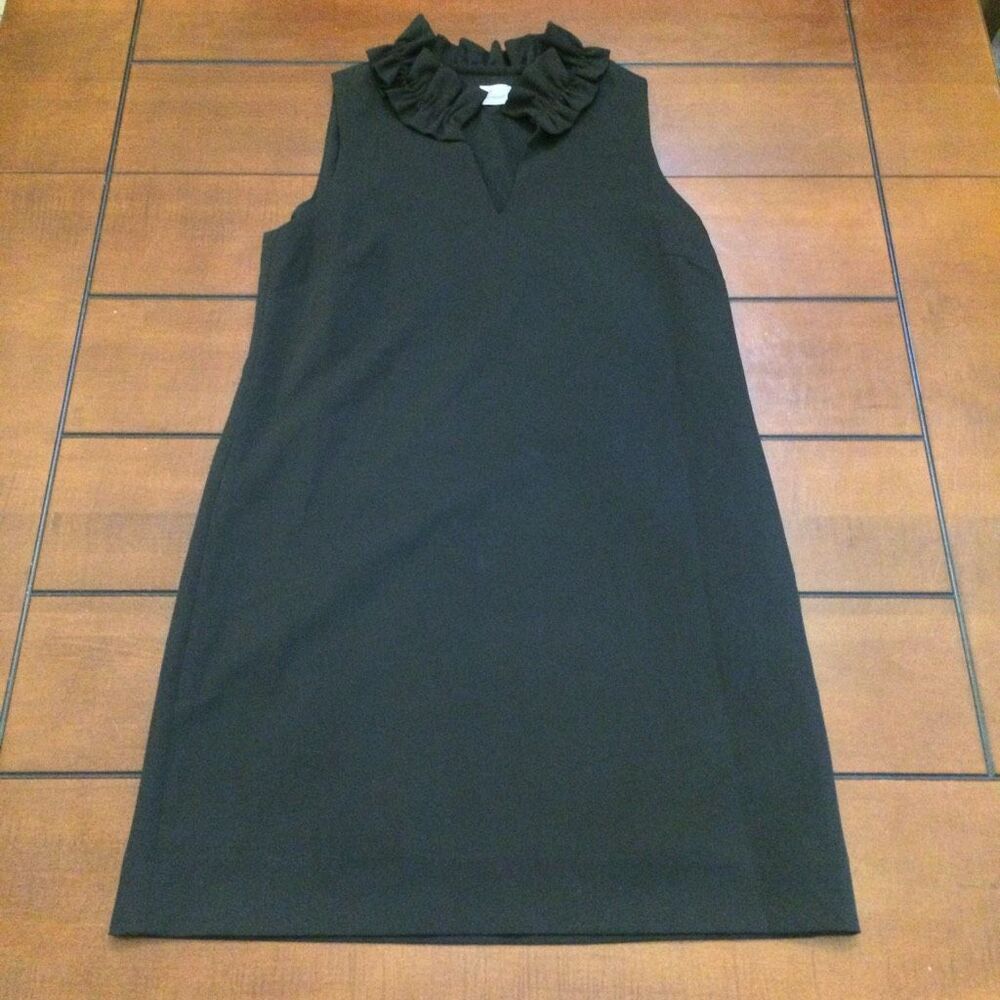Vineyard Vines black ruffle neck black dress size 6